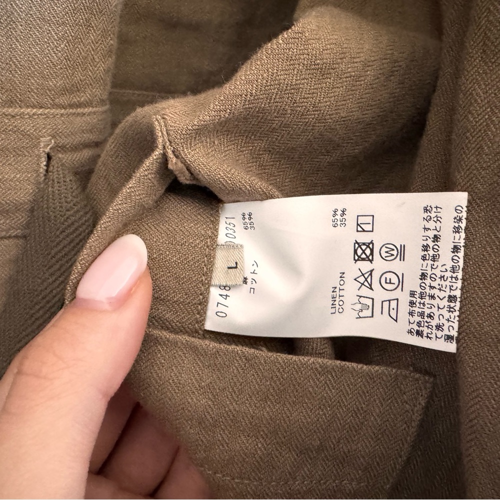Cohérence Kees Jacket Linen Cotton Chevron Brown - Picture 8 of 8